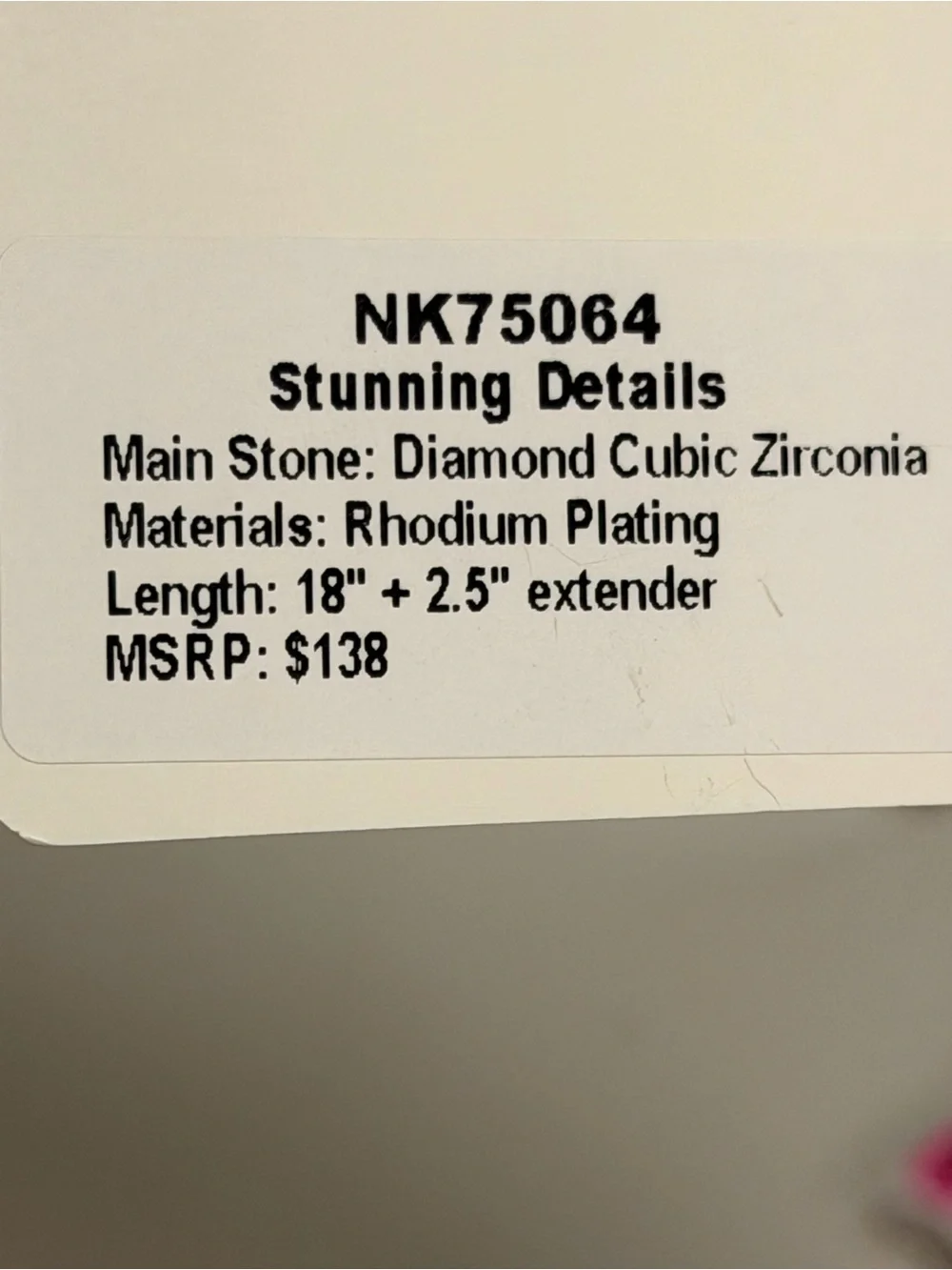 BP NWT Diamond CZ Ring Necklace